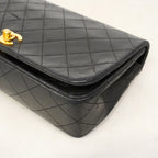 Chanel Shoulder Bag Quilted Lambskin Black Gold — view 7