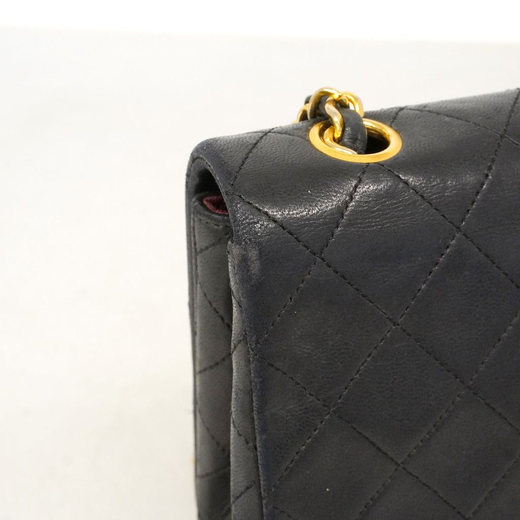 Chanel Shoulder Bag Quilted Lambskin Black Gold — view 6