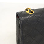 Chanel Shoulder Bag Quilted Lambskin Black Gold — view 6