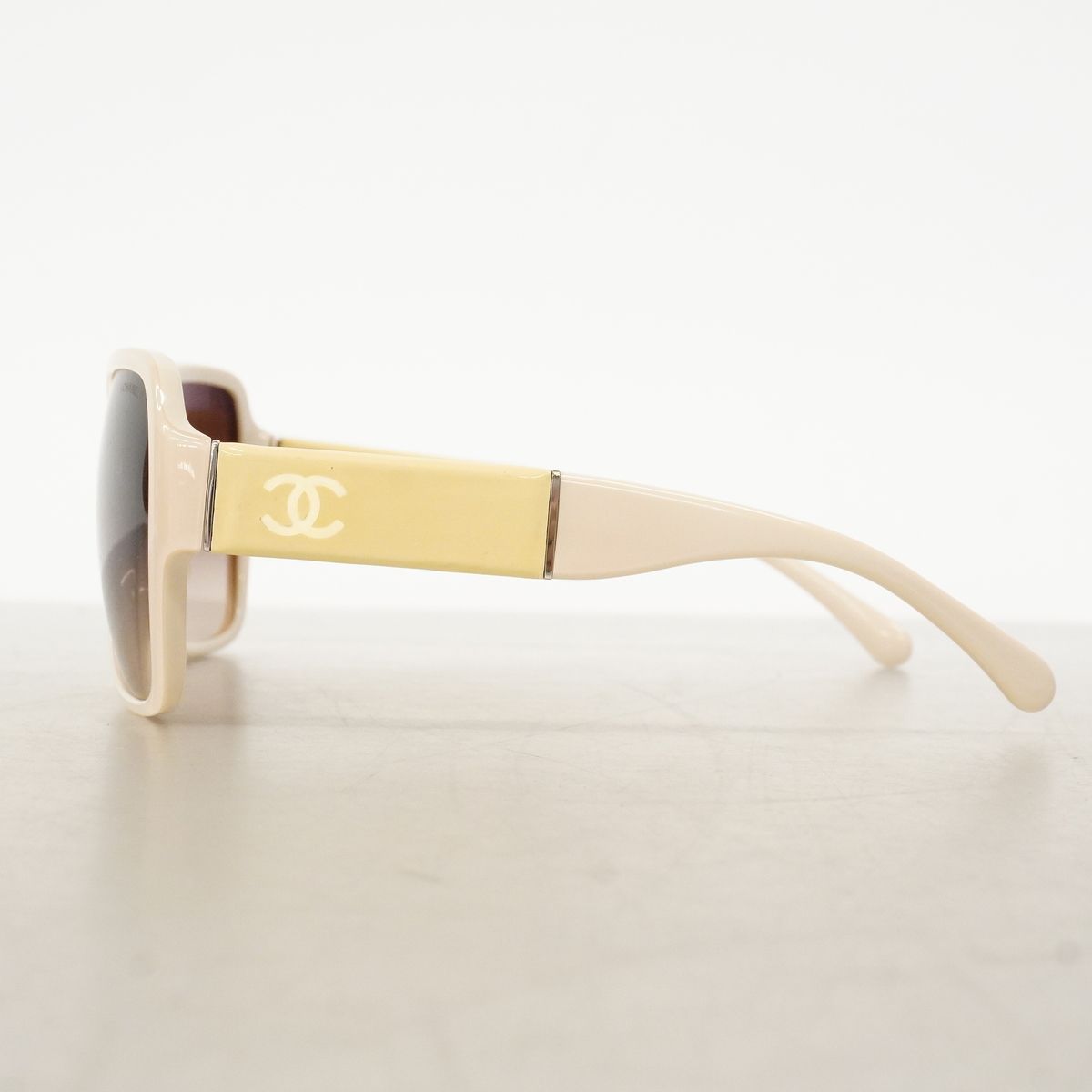 Chanel Sunglasses Acetate Beige Silver Eyewear — view 2