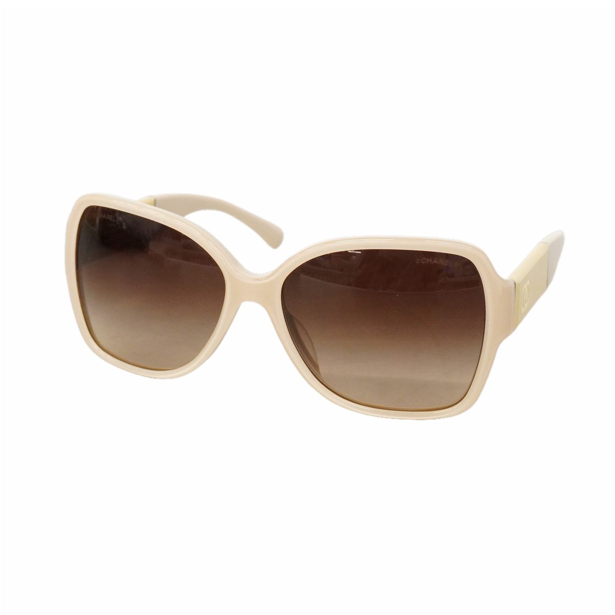 Chanel Sunglasses Acetate Beige Silver Eyewear