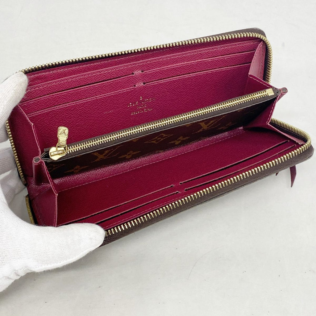 Louis Vuitton Wallet Monogram Portefeuille Clemence Brown Fuchsia — view 3