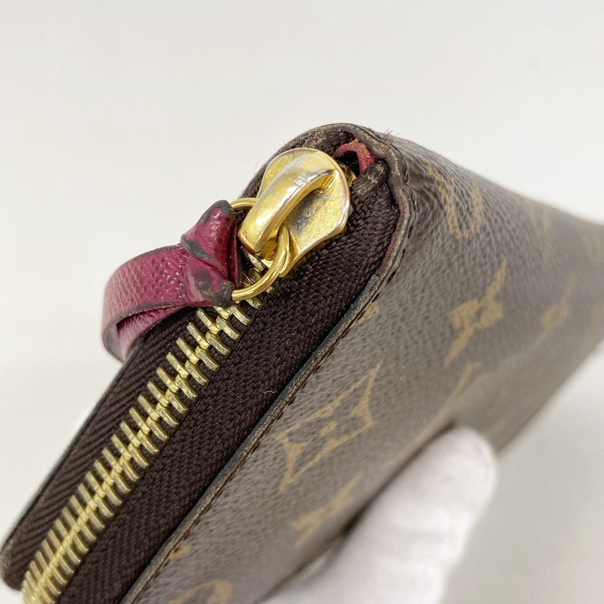 Louis Vuitton Wallet Monogram Portefeuille Clemence Brown Fuchsia — view 5