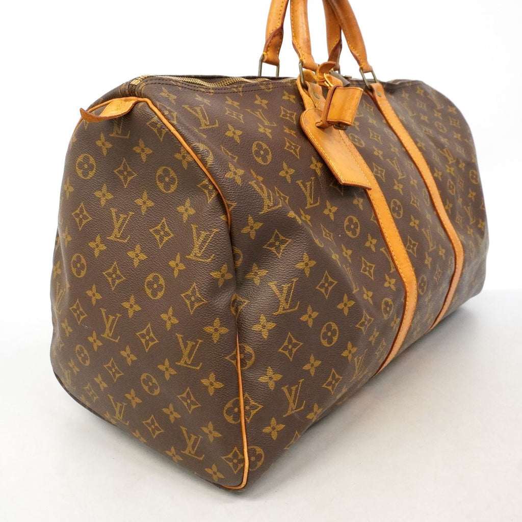 Louis Vuitton Boston Bag Monogram Keepall 55 Brown — view 2
