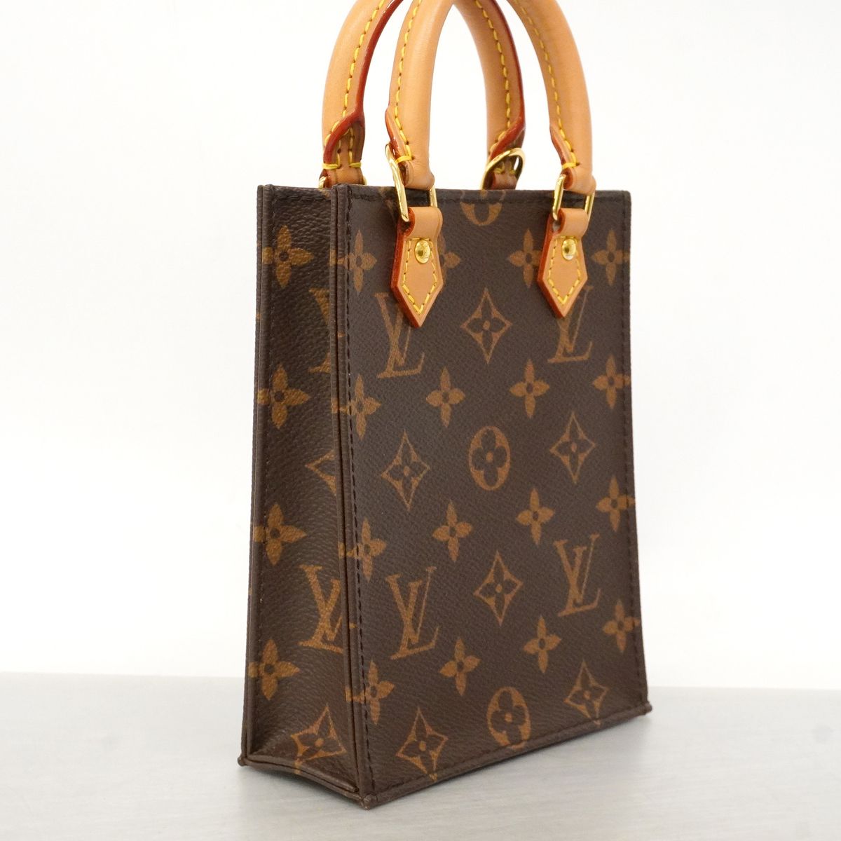 Louis Vuitton Handbag Monogram Petite Sac Plat Brown 2-Way Bag — view 2