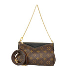 Louis Vuitton Handbag Monogram Pallas Clutch Brown Noir 2-Way