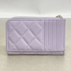 Chanel Coin Purse Quilted Caviar Leather Light Purple Silver — view 6