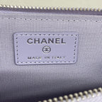 Chanel Coin Purse Quilted Caviar Leather Light Purple Silver — view 4
