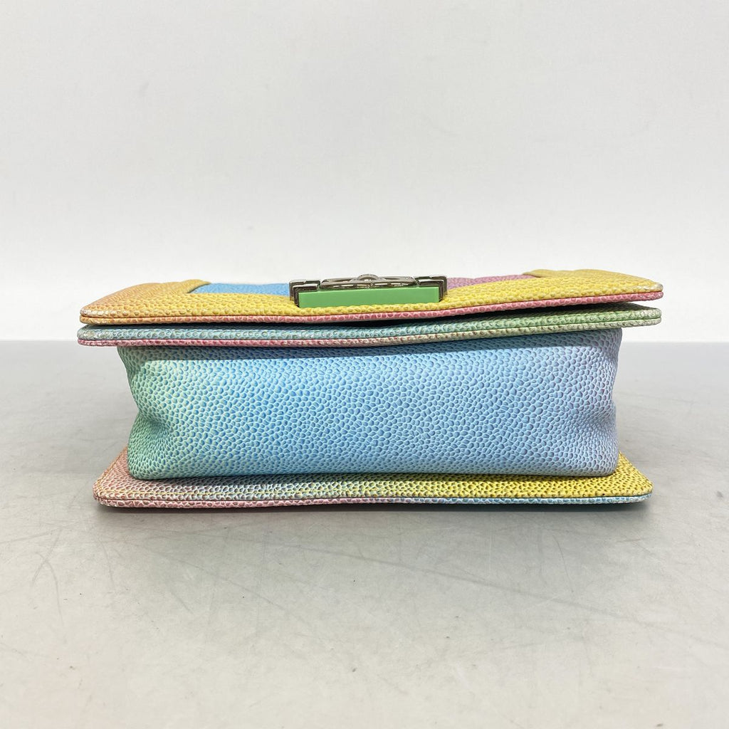 Chanel Shoulder Bag Boy Caviar Leather Multicolor Silver — view 3