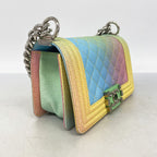 Chanel Shoulder Bag Boy Caviar Leather Multicolor Silver — view 2