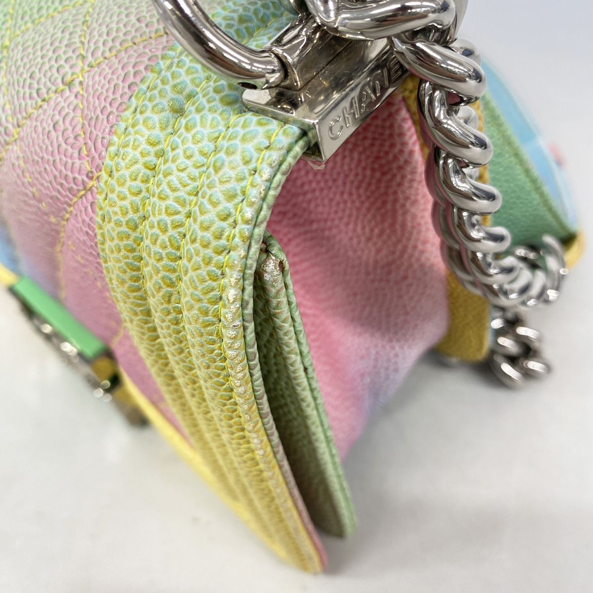Chanel Shoulder Bag Boy Caviar Leather Multicolor Silver — view 7