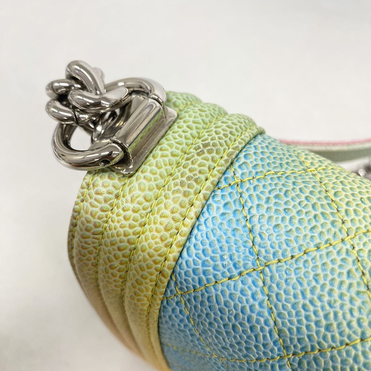Chanel Shoulder Bag Boy Caviar Leather Multicolor Silver — view 6