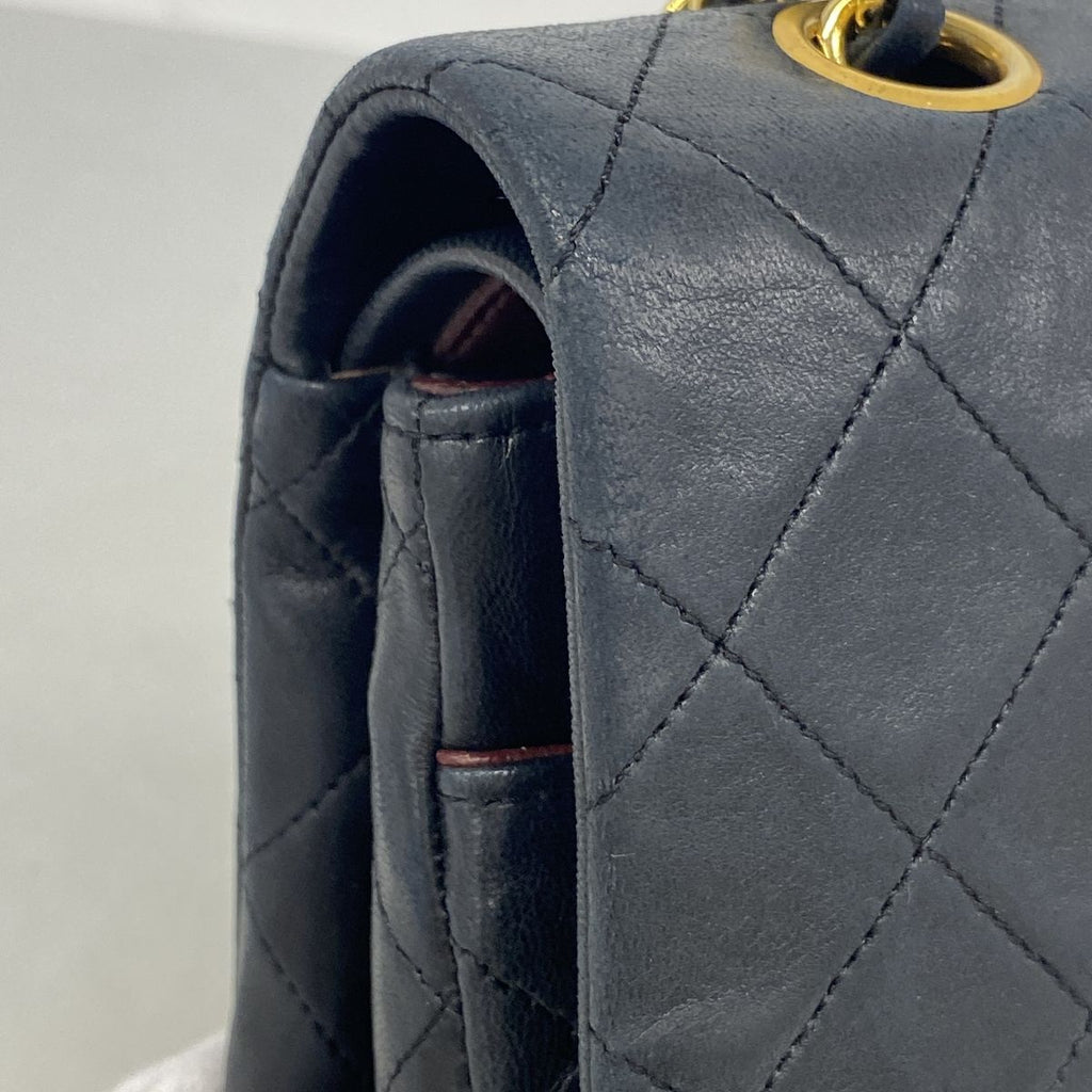 Chanel Shoulder Bag Quilted Lambskin Black Gold — view 7