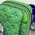 Louis Vuitton Shoulder Bag Taurillon Illusion Double Pouch Blue Vert — view 7