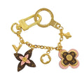 Louis Vuitton Key Holder Charm Monogram Bijou Sac Chaine Blue Ming Flower Gold