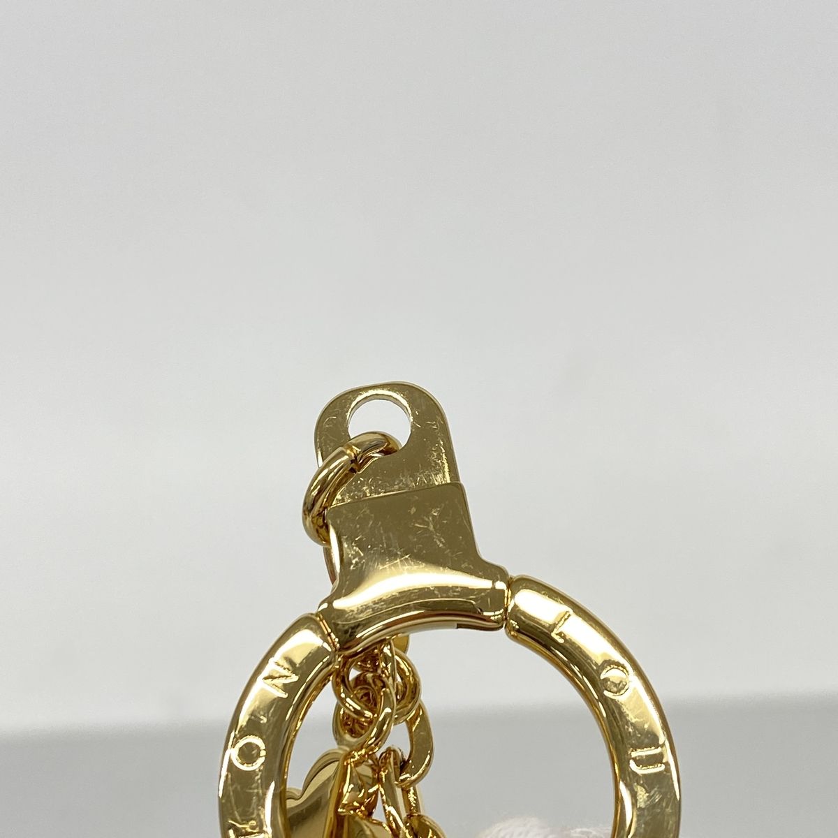 Louis Vuitton Key Holder Charm Monogram Bijou Sac Chaine Blue Ming Flower Gold — view 5