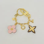 Louis Vuitton Key Holder Charm Monogram Bijou Sac Chaine Blue Ming Flower Gold — view 2