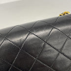 Chanel Shoulder Bag Quilted Lambskin Black Gold — view 6