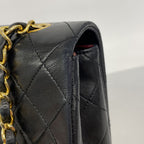 Chanel Shoulder Bag Quilted Lambskin Black Gold — view 7
