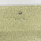 Chanel Wallet Camellia Caviar Leather Green Silver — view 4