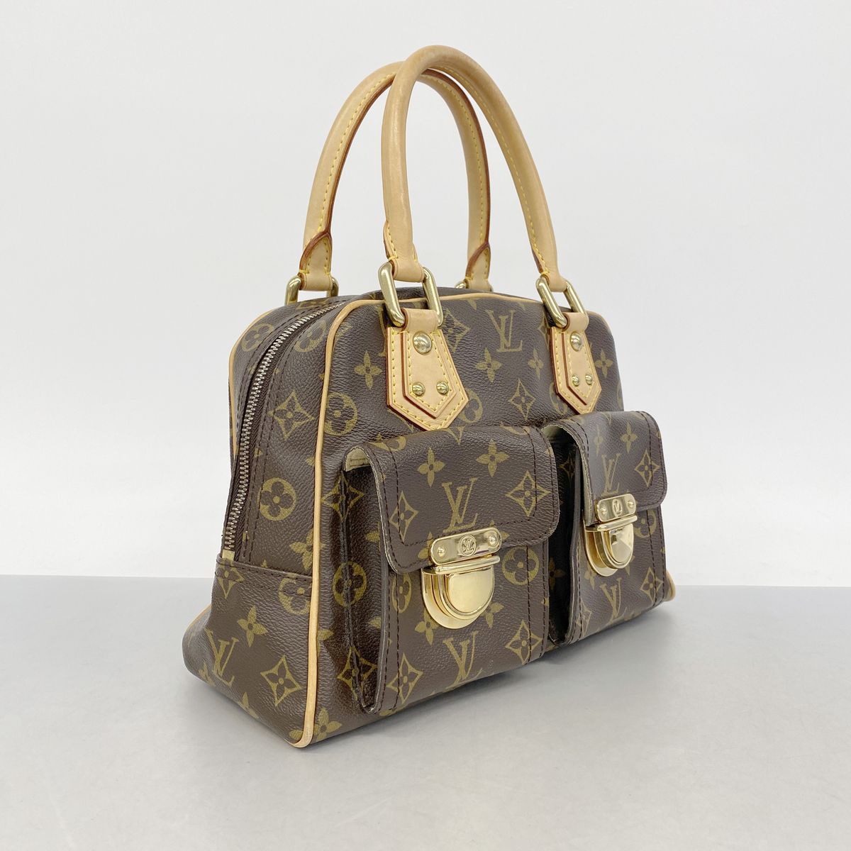 Louis Vuitton Handbag Monogram Manhattan PM Brown — view 2