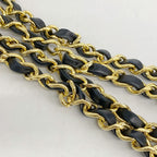 Chanel Shoulder Bag Quilted Lambskin Black Gold — view 8