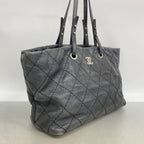 Chanel Tote Bag on the Road Leather Black Silver — view 2