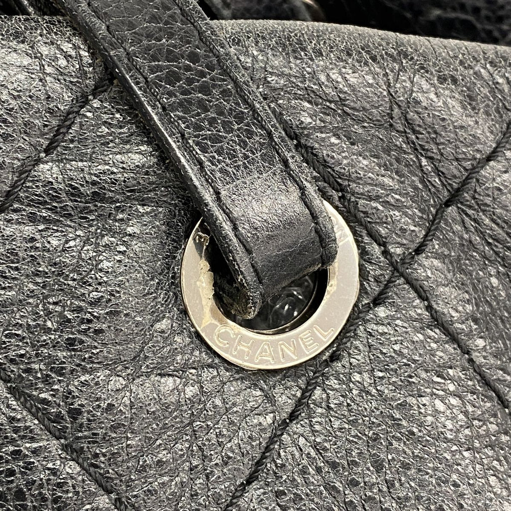 Chanel Tote Bag on the Road Leather Black Silver — view 8