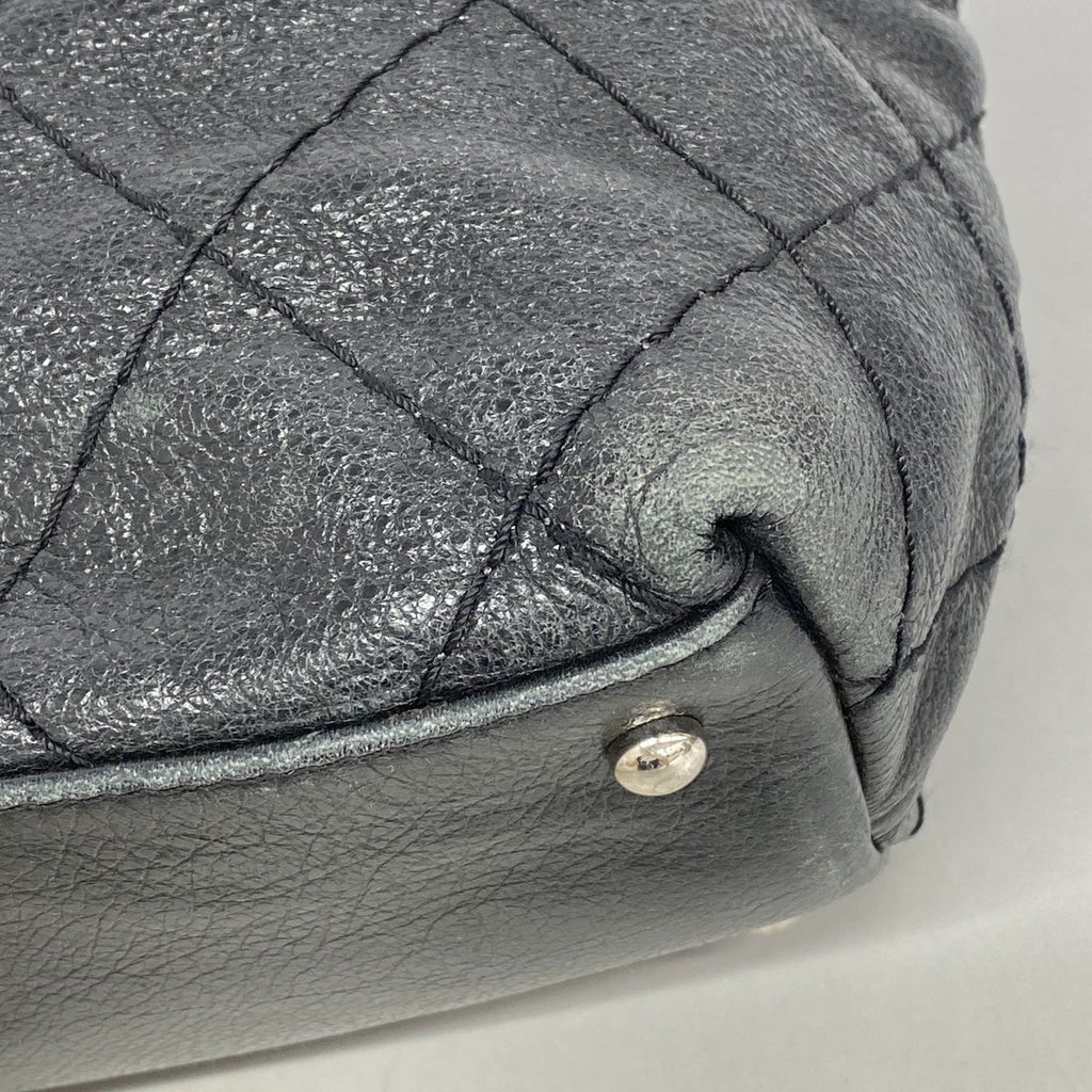 Chanel Tote Bag on the Road Leather Black Silver — view 6