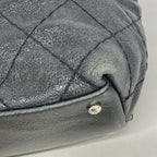 Chanel Tote Bag on the Road Leather Black Silver — view 6