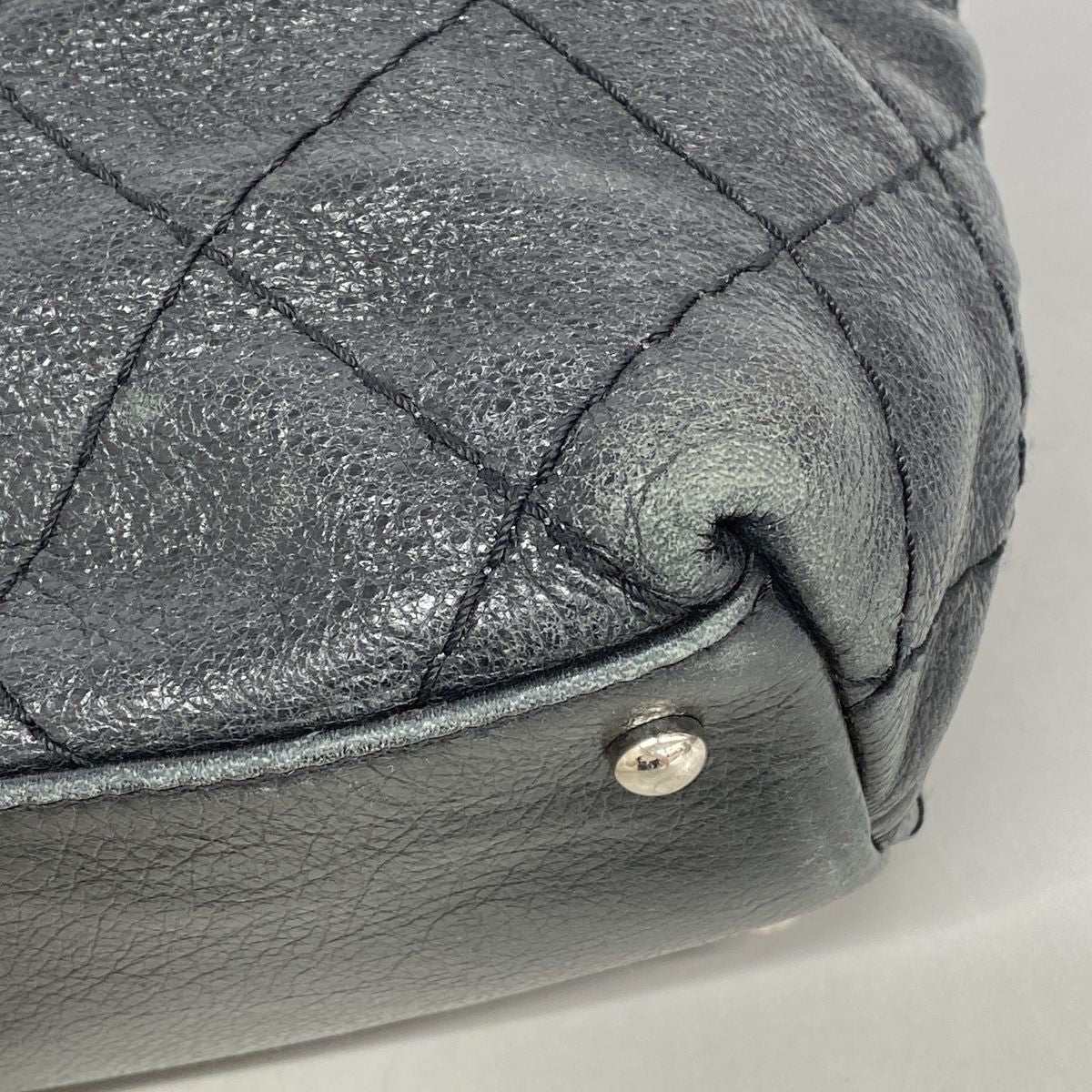 Chanel Tote Bag on the Road Leather Black Silver — view 6