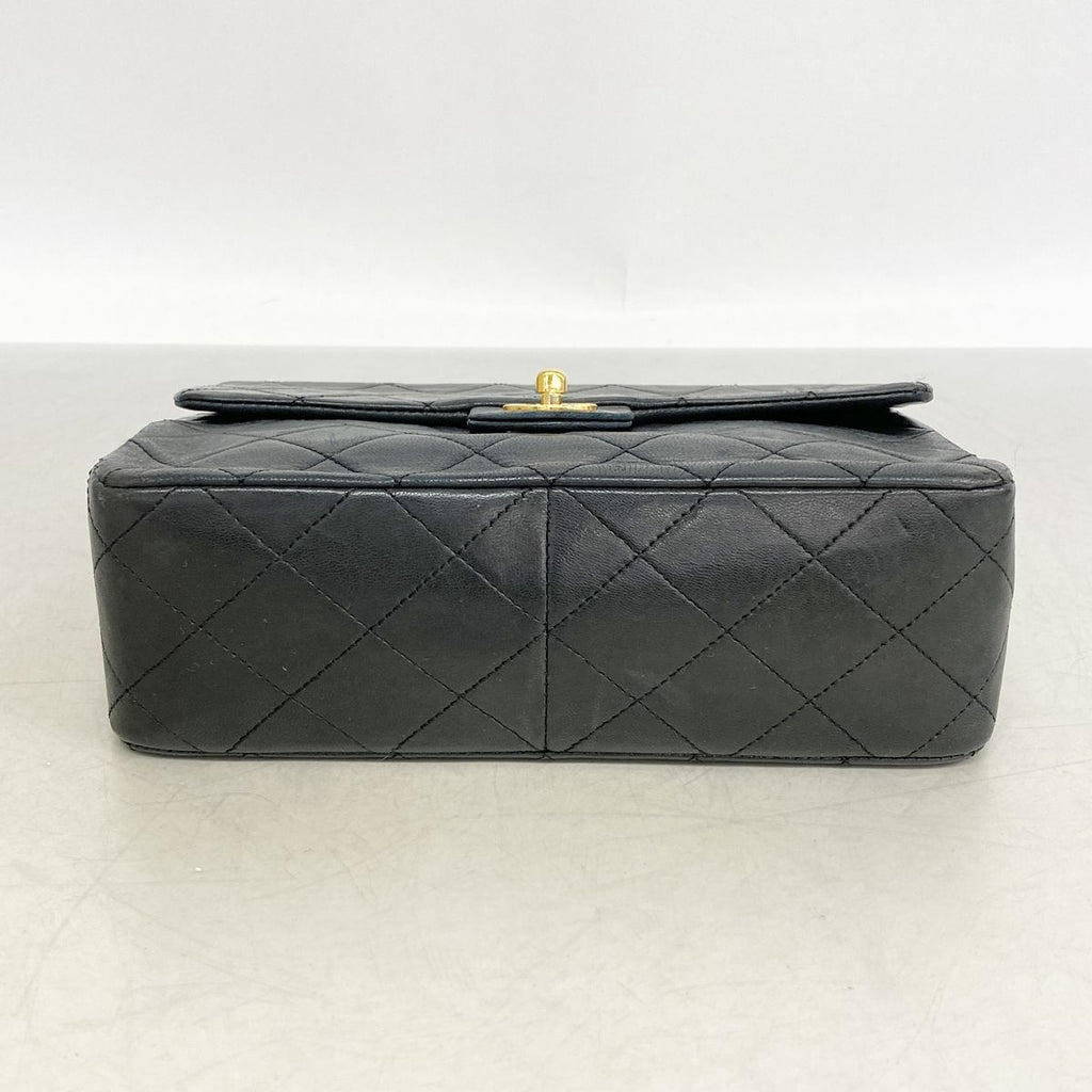 Chanel Shoulder Bag Mini Quilted Lambskin Black Gold — view 3
