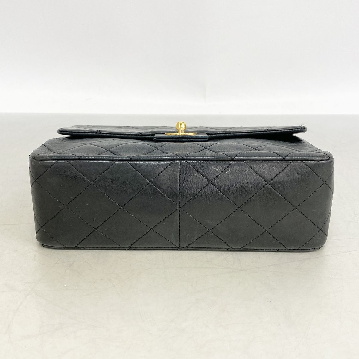 Chanel Shoulder Bag Mini Quilted Lambskin Black Gold — view 3