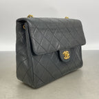 Chanel Shoulder Bag Mini Quilted Lambskin Black Gold — view 2