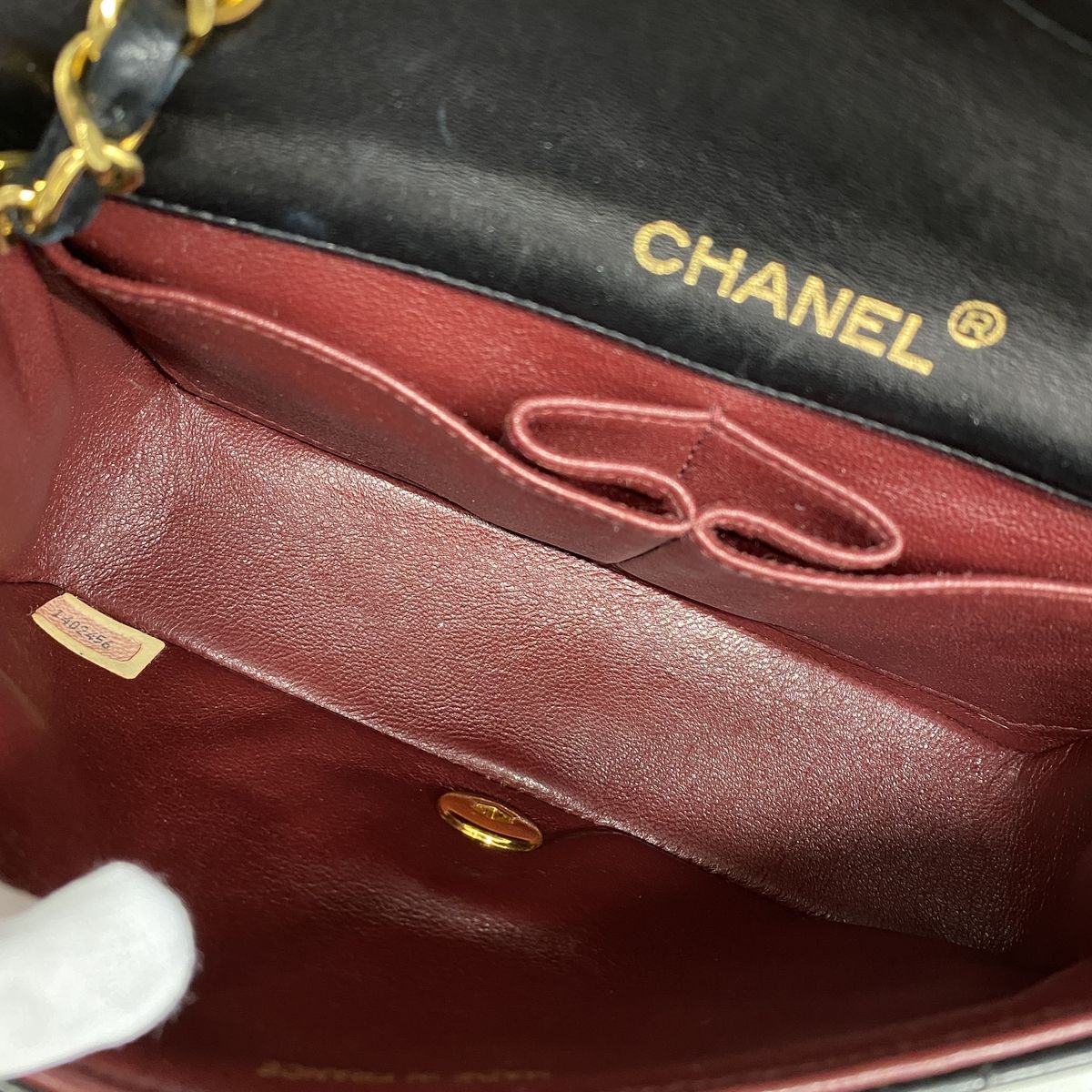 Chanel Shoulder Bag Mini Quilted Lambskin Black Gold — view 4