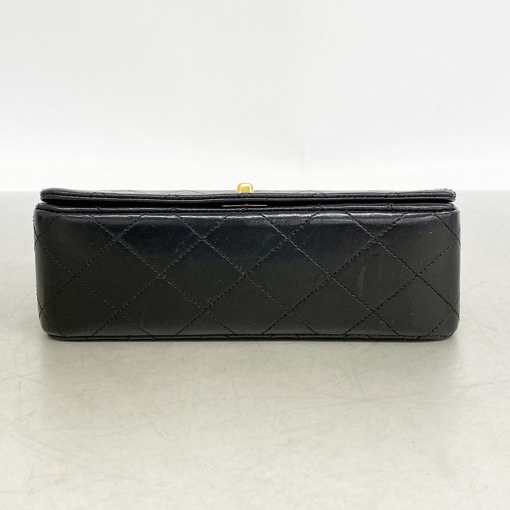 Chanel Shoulder Bag Mini Quilted Lambskin Black Gold — view 3