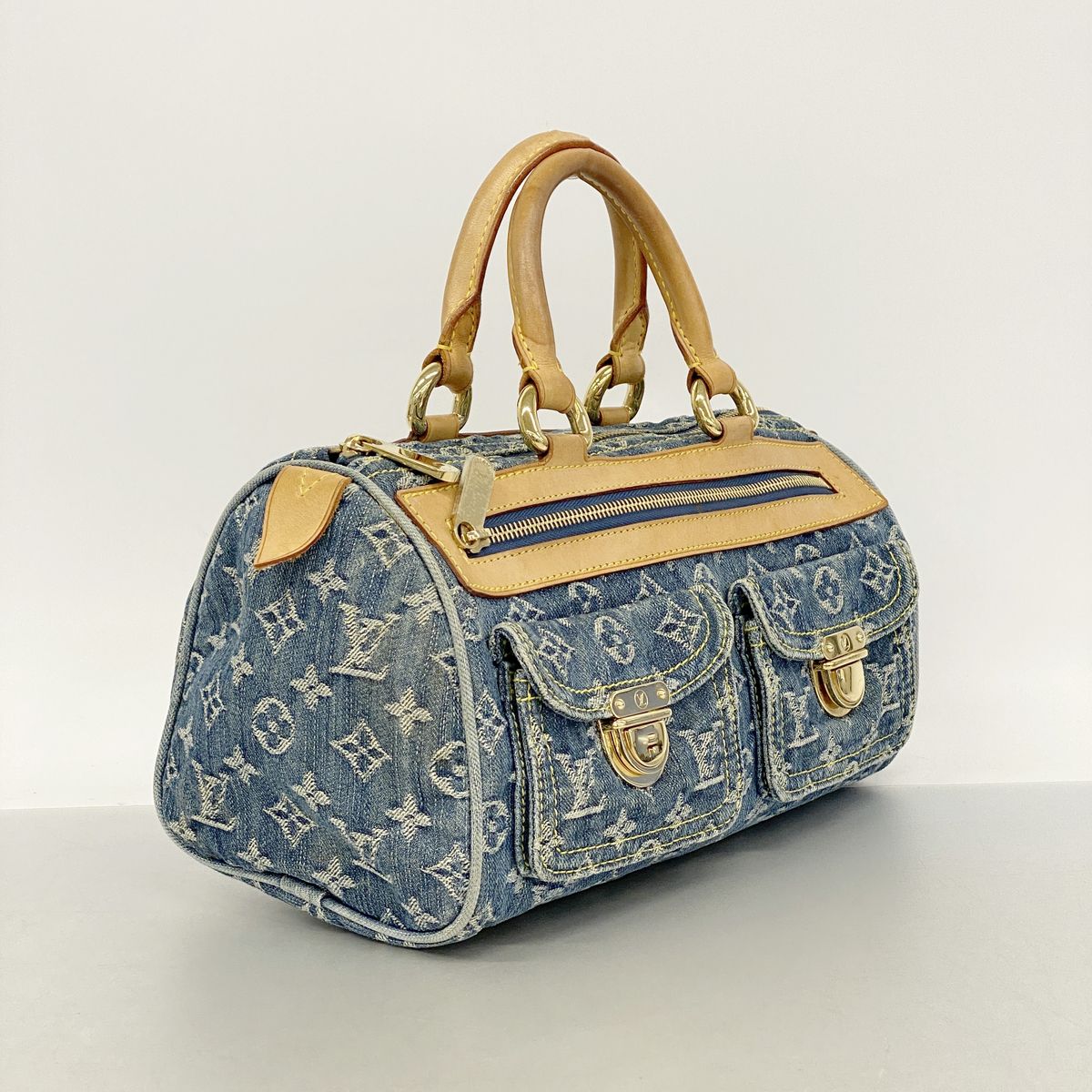 Louis Vuitton Handbag Monogram Denim Neo Speedy Blue — view 2