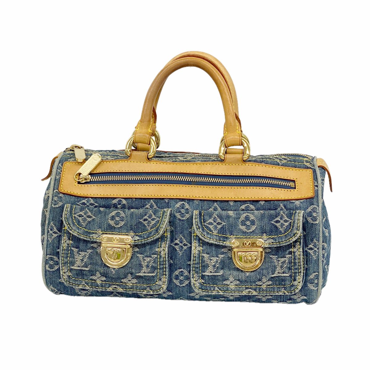 Louis Vuitton Handbag Monogram Denim Neo Speedy Blue