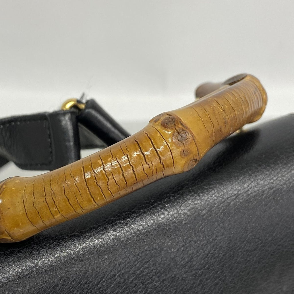Gucci Backpack Bamboo Leather Black Gold — view 7