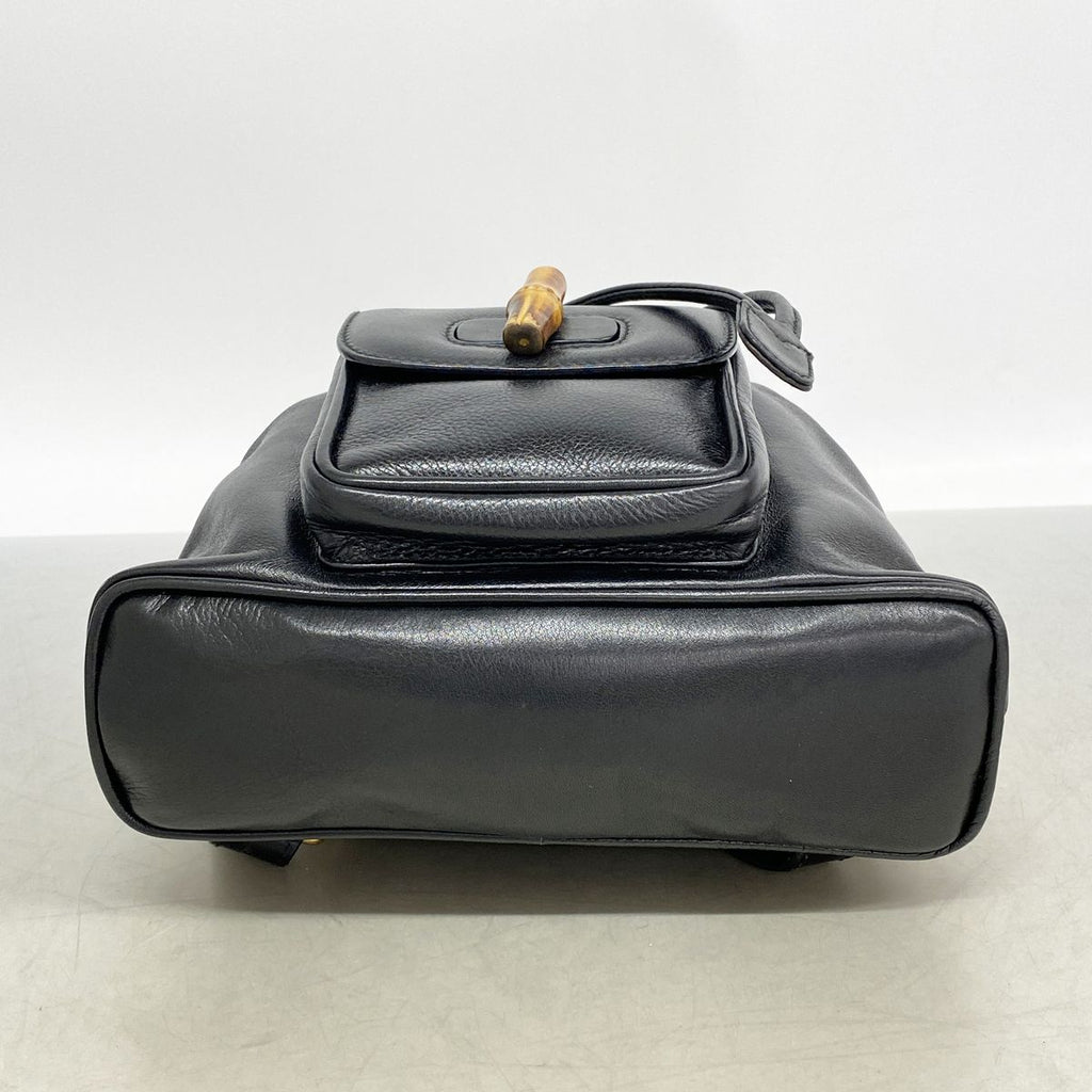 Gucci Backpack Bamboo Leather Black Gold — view 3