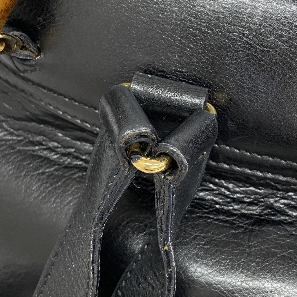 Gucci Backpack Bamboo Leather Black Gold — view 8