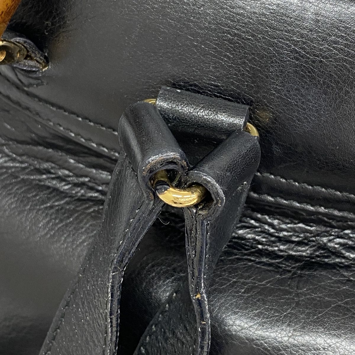 Gucci Backpack Bamboo Leather Black Gold — view 8