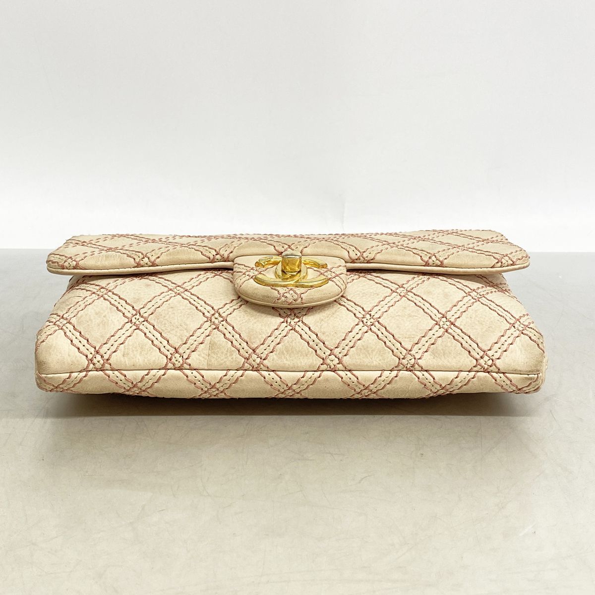 Chanel Shoulder Bag Wild Stitch Leather Pink Gold — view 3