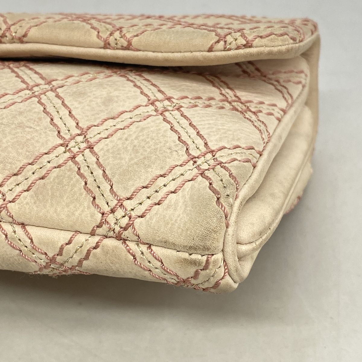 Chanel Shoulder Bag Wild Stitch Leather Pink Gold — view 6