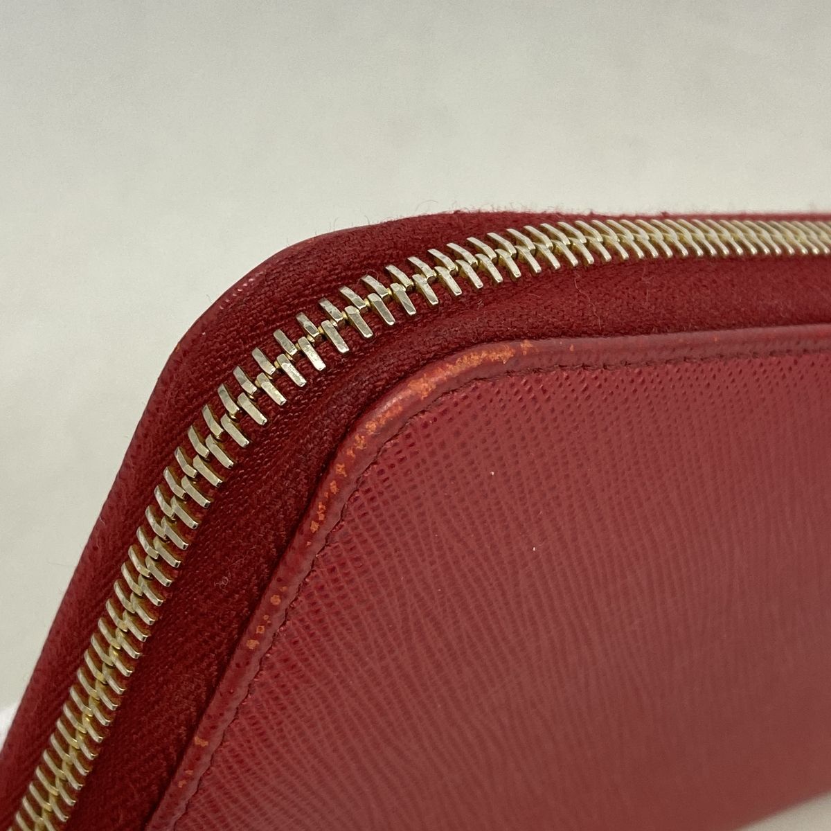 Prada Wallet Saffiano Leather Red Gold — view 6