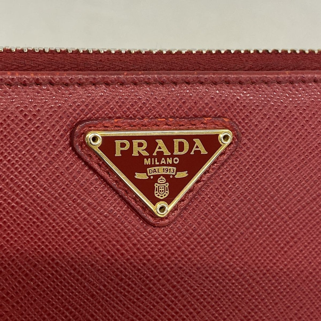 Prada Wallet Saffiano Leather Red Gold — view 8