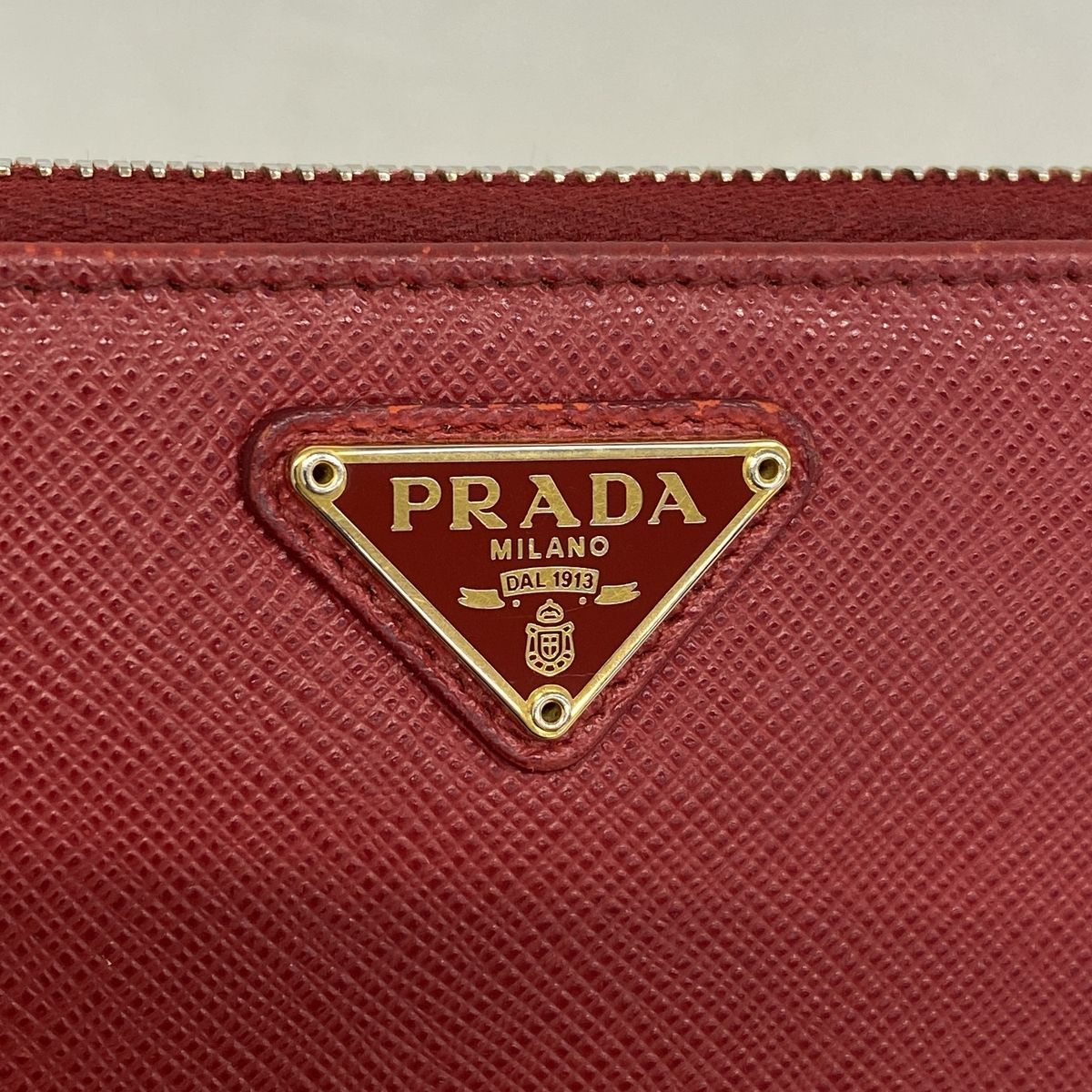 Prada Wallet Saffiano Leather Red Gold — view 8