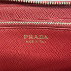 Prada Wallet Saffiano Leather Red Gold — view 4