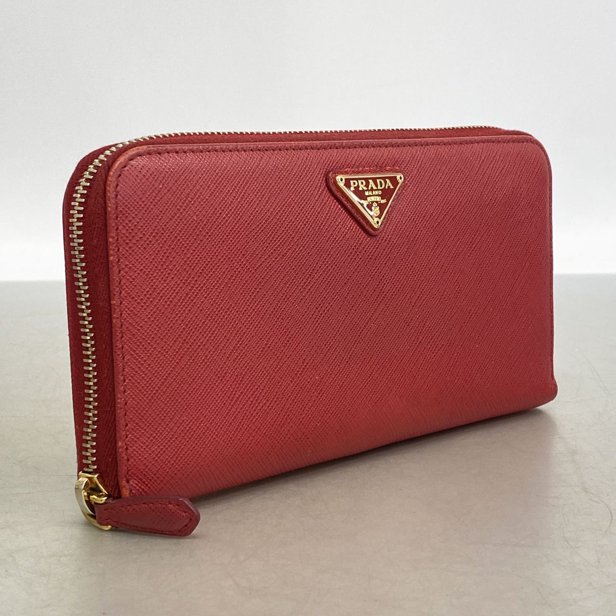 Prada Wallet Saffiano Leather Red Gold — view 2