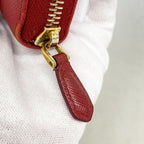 Prada Wallet Saffiano Leather Red Gold — view 7